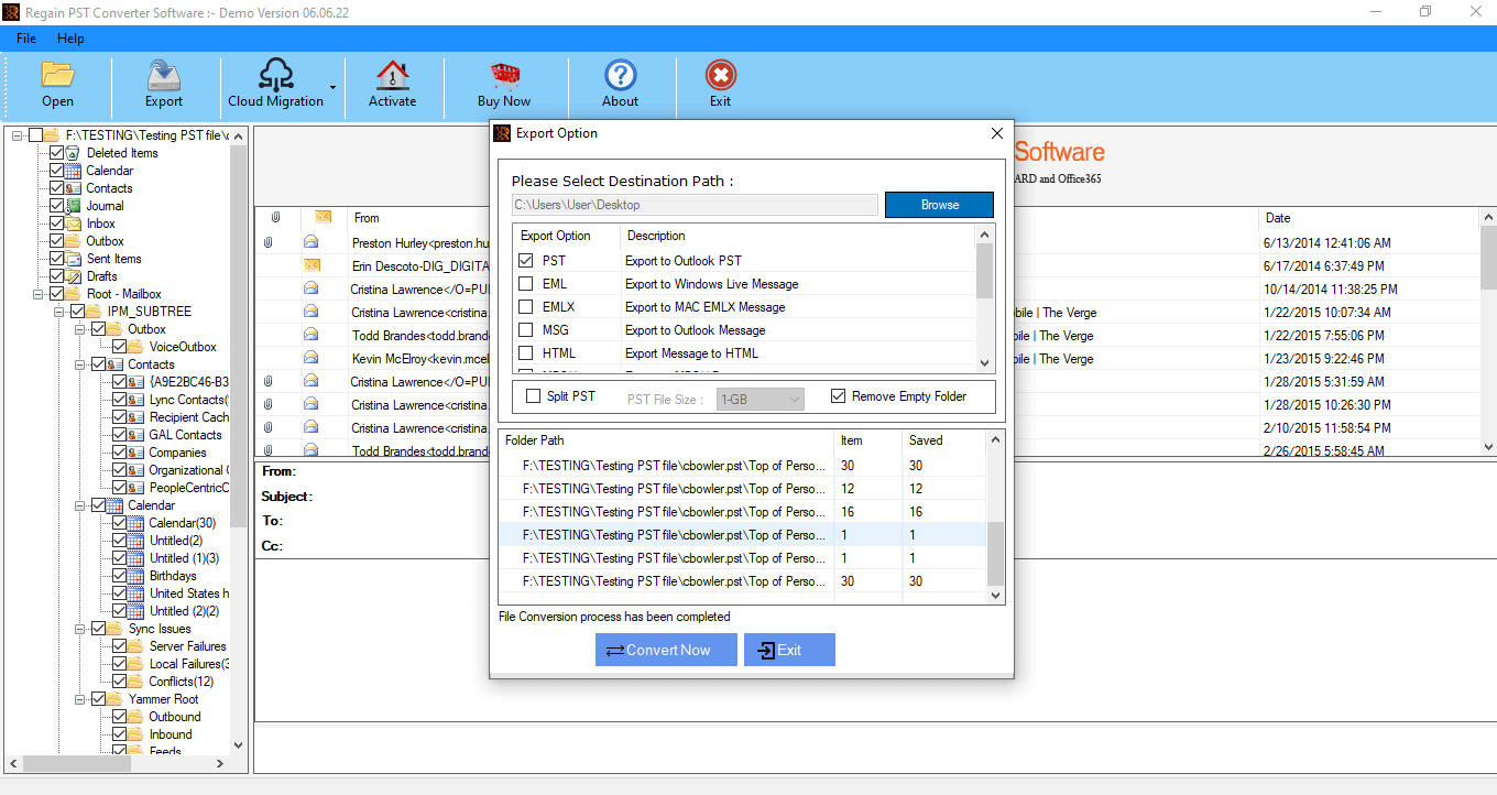 Sucessfully saved items